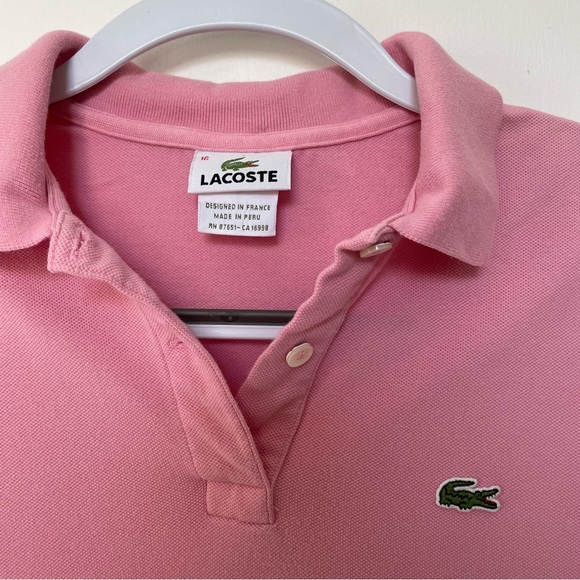 LACOSTE Girls Pink Piqué Polo Dress. Size 16. - Picture 5 of 12